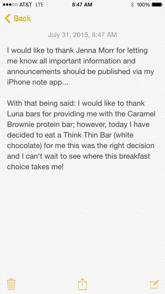 BREAKING: <a href="/jenna_morr/">Jenna Morr</a> <a href="/RyanTronovitch/">Ryan Tronovitch</a> #thinkthin #bignews