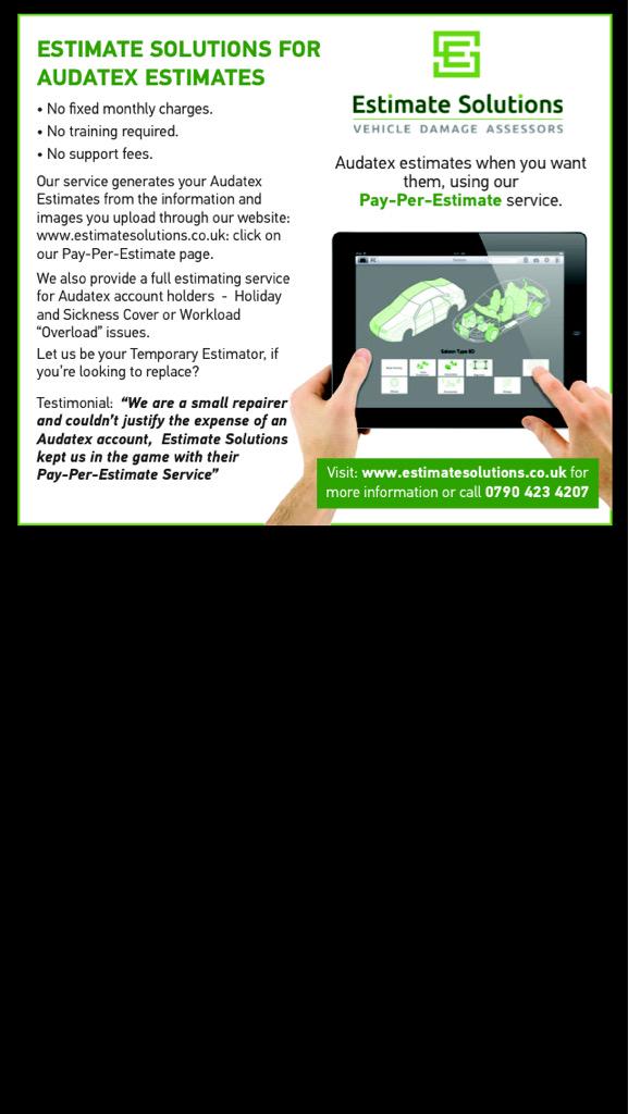 estsolutions's tweet image. Look out for our new advert in the Marketplace section of the Bodyshop Magazine.