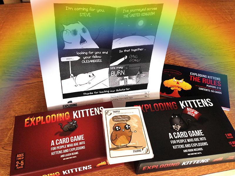 IbidexGames's tweet photo. You gotta be kitten me @Oatmeal !! Exploding @gameofkittens just arrived to burn down our HQ! So excited right meow! http://t.co/0C8PtkiV0v