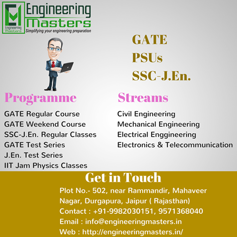 Looking for Coaching Institute for GATE, PSUs and SSC Jen. Visit- engineeringmasters.in #GATE #EngineeringMasters