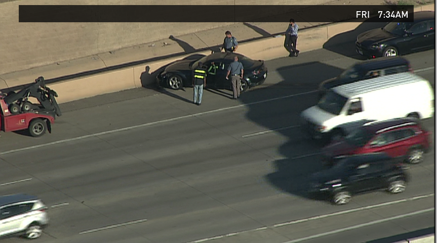 TayTembs's tweet image. Here's the crash at SB I-25 as you approach US 36. Multiple lanes closed in area. Slower speeds #9newsmornings