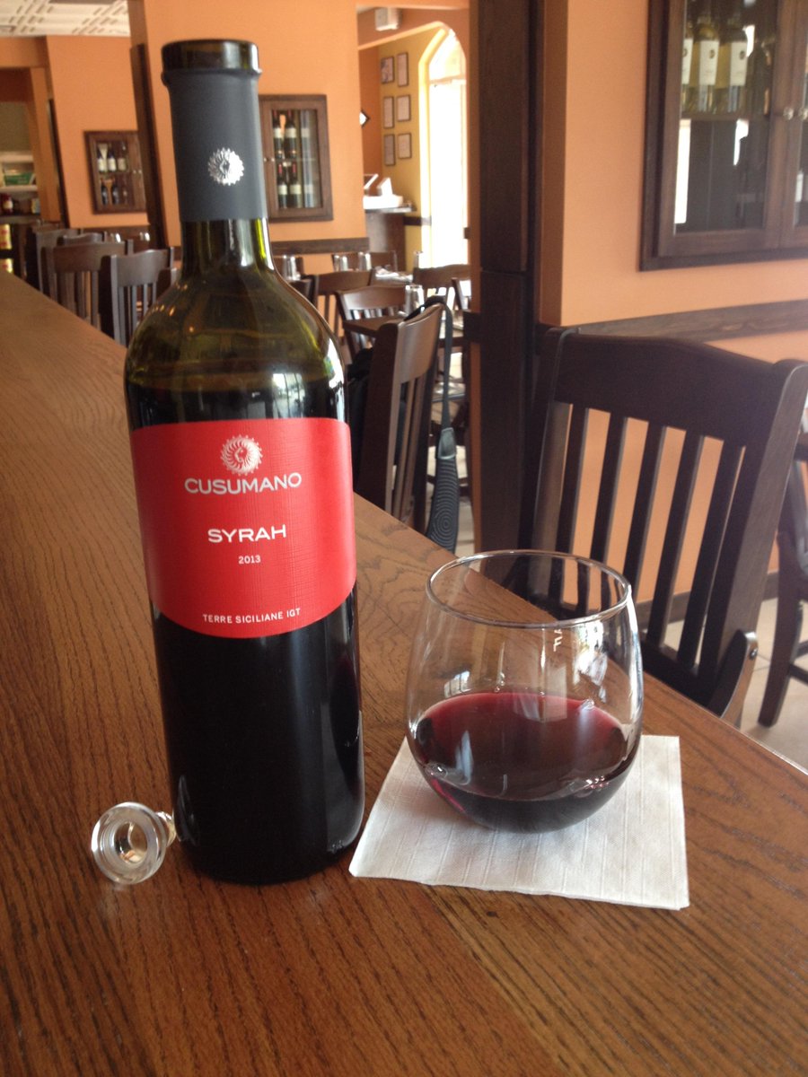 Featured wine is in.  2013 Cusumano Syrah from Sicily.  Spicy and fruity with a long finish.