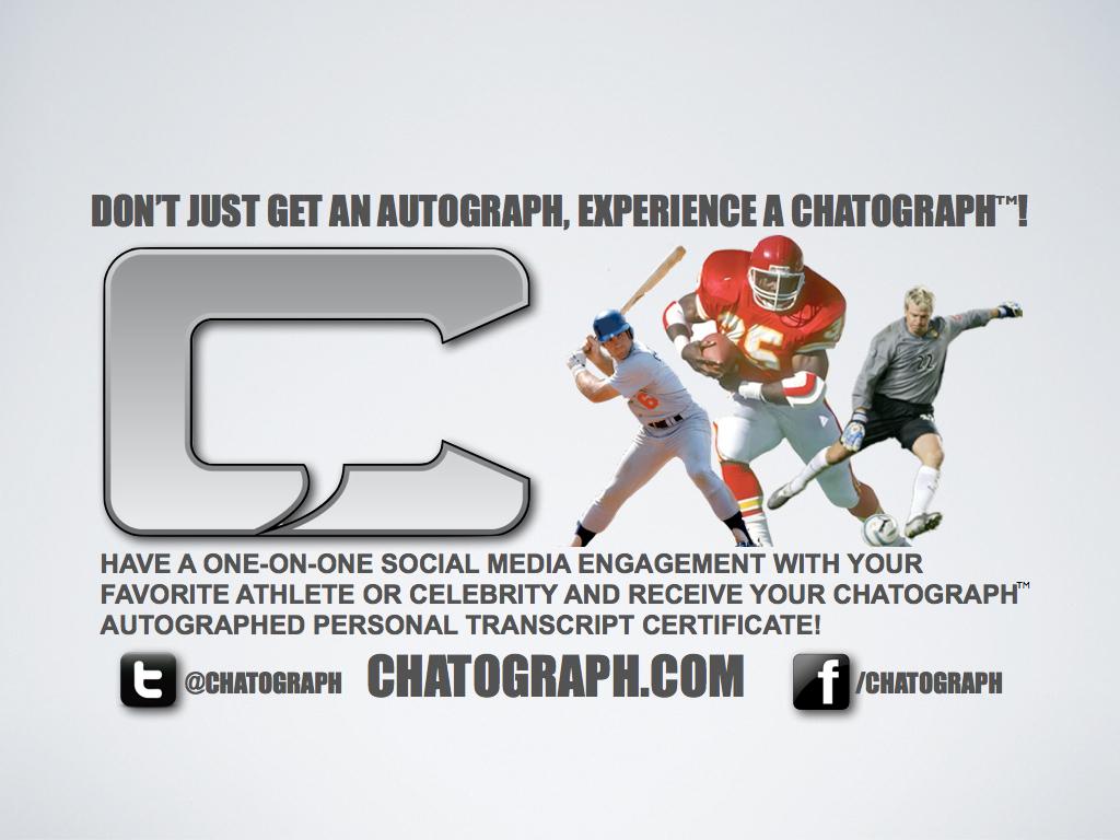 Chatograph's tweet photo. Just what is #CHATOGRAPH? #celberity #athlete #chat #autographs (Music by @KyleTurley ) https://t.co/rsiNpgfN7f http://t.co/jPUSmLBgTy