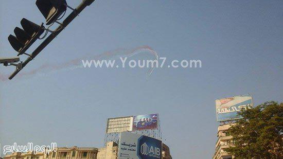#اليوم_السابع | بالصور.. 8مقاتلات إف16 تجوب سماء القاهرة والجيزة احتفالا بدخولها الخدمة ..