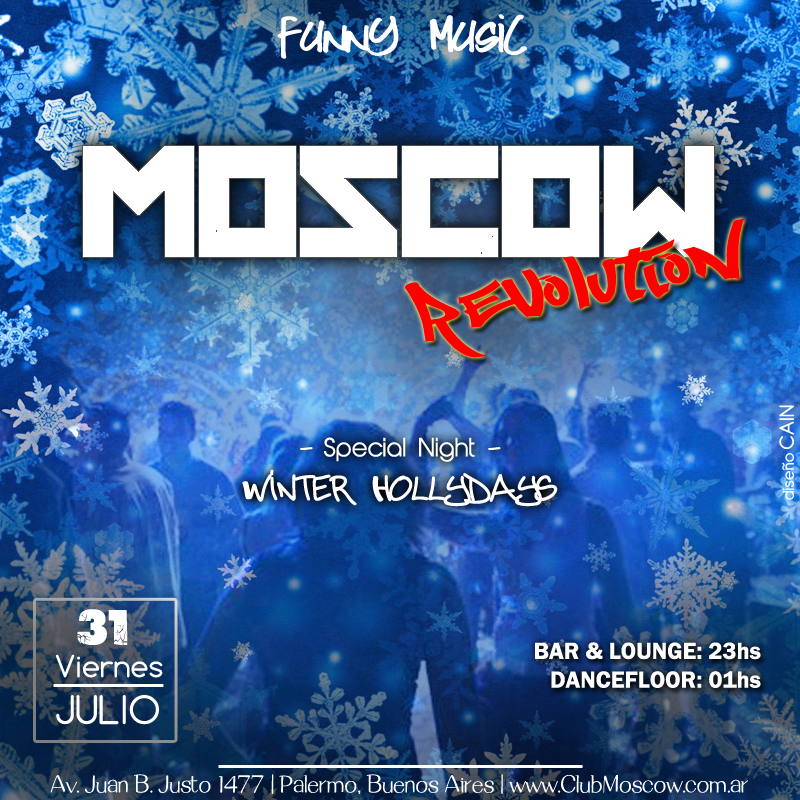 ClubMoscowBA's tweet photo. Hoy!!! 23hs bar: con #cocktailfree. 1hs dancefloor: exclusive #WinterFest #FunnyMusic Te esperamos! http://t.co/7oFRL9ucyI