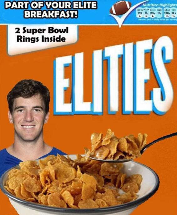 NYG_Nation10's tweet photo. The breakfast of (2x) champions. #ELIties #GiantsNation http://t.co/rOIYD7xVhA