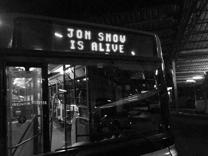 All aboard the 'Jon Snow is alive' bus.