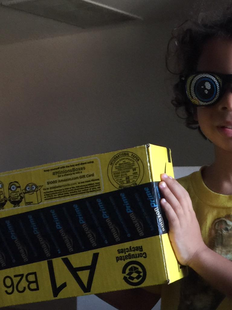 SuburbnEclectic's tweet photo. box = toy #MinionsBoxes. Thanks @amazon http://t.co/lFGMEKwnjs