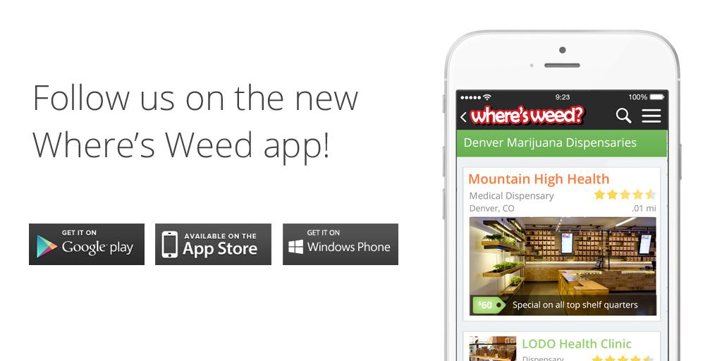 Follow us on the new Where's Weed app! wd.gl/m/OjknvPIeFl
