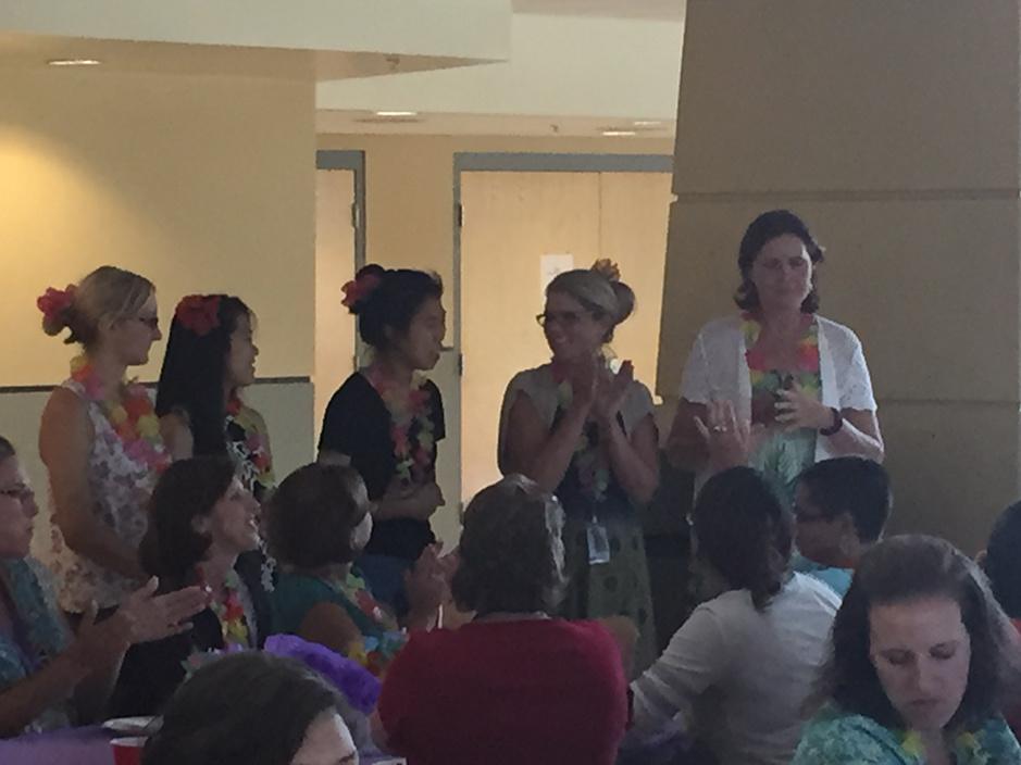 Student Council officers and advisors at the welcome back lunch they host