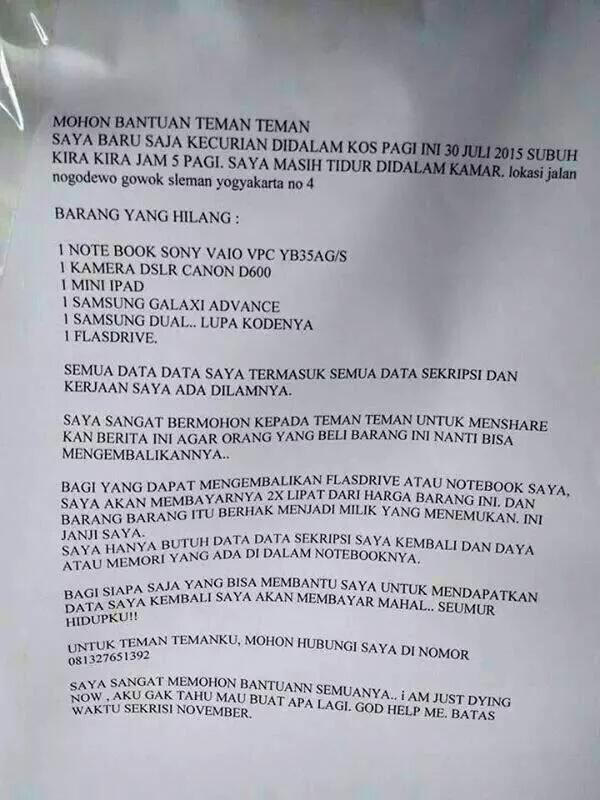 Kasian nih diambang DO, bantu retweet gaes