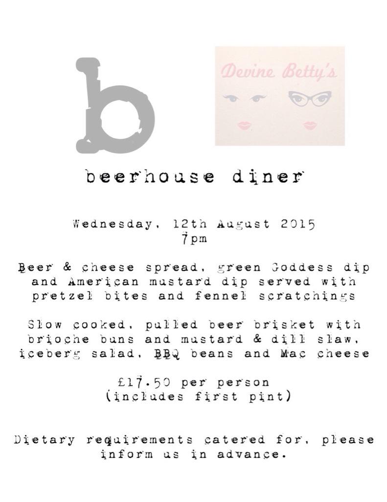 <a href="/beerhouses/">Beerhouse</a> <a href="/Hartfamilybeer/">Hart Family Brewers</a> @garagebakehouse next new exciting event, beerhouse diner! Be quick tickets are ltd :-) x