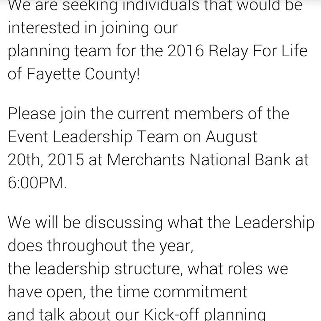 Would you like to help plan next year's event? We need passionate volunteers to help. #ELT2016 #relay2016 #volunteer