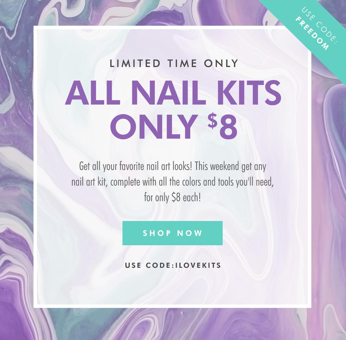 All Nail Kits - $8 Shop Now #nailart goo.gl/QJAOlI