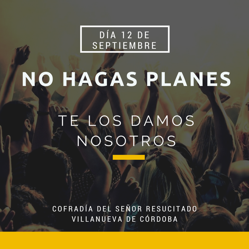ResucitadoVva's tweet photo. 12 DE SEPTIEMBRE... NO HAGAS PLANES Y... ¡¡VENTE CON NOSOTROS!! ¡¡ATENTOS A LOS PRÓXIMOS COMENTARIOS! http://t.co/5edB3PRGIB