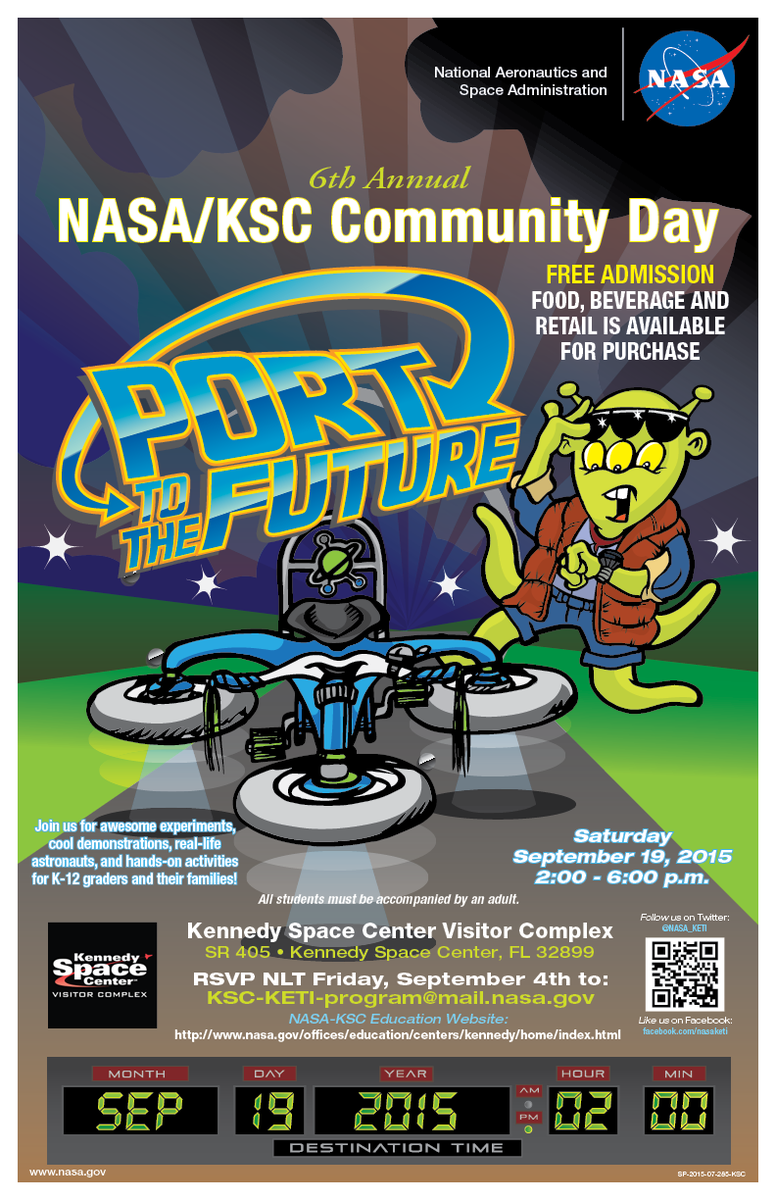 NASA_KETI's tweet photo. Join us for NASA/KSC Community Day 2015! #Porttothefuture! http://t.co/l8sDH6IDF1