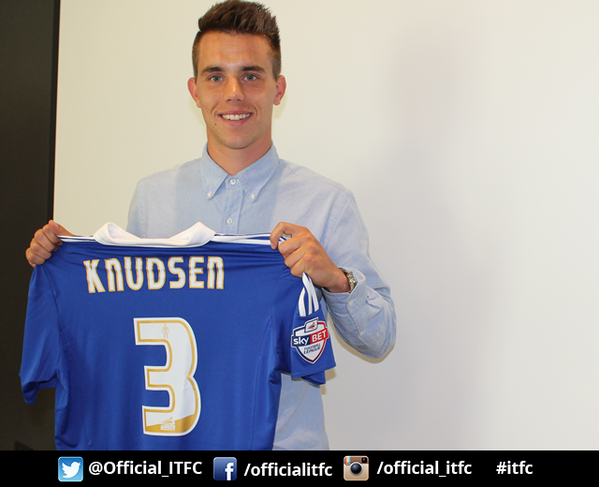 ITFCtransfers's tweet photo. CONFIRMED: Danish left-back Jonas Knudsen has joined Town on a three-year deal for an undisclosed fee #itfc http://t.co/eeaTdgxffm