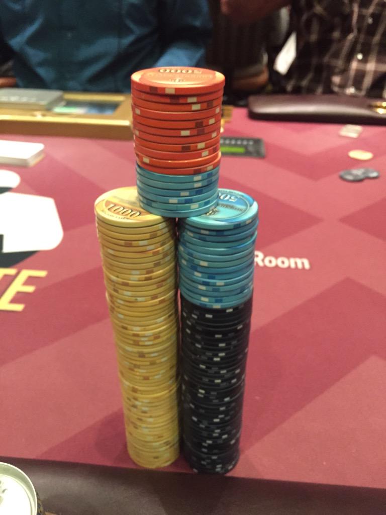 stahly44's tweet image. My QQ survived against AK aipf. About 120k now @TVPokerRoom #AUWC