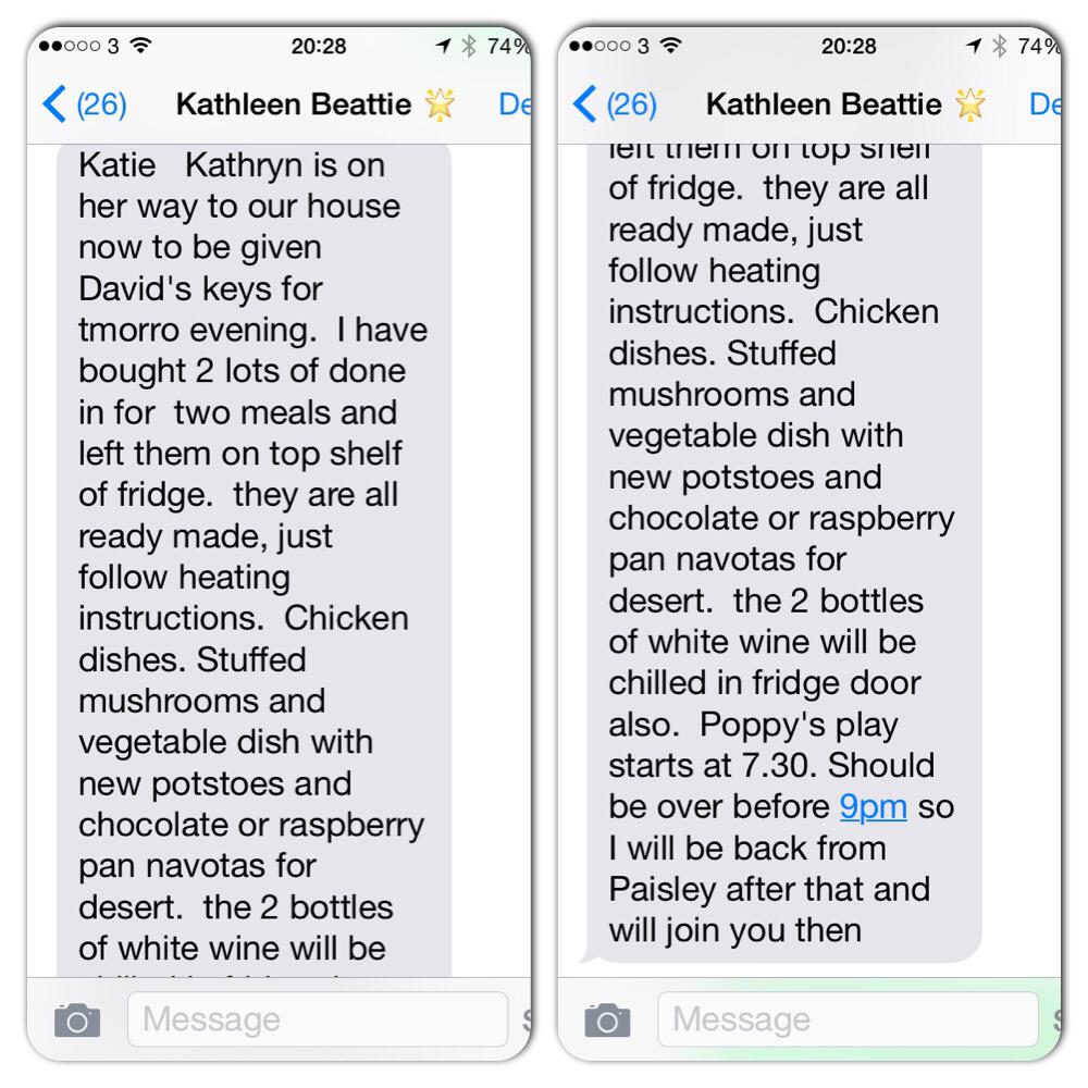 khutch201's tweet photo. It doesn't get much better than having a gals night with James' mum when she sends you this the night before ❤️ http://t.co/PNPpxBnmMT