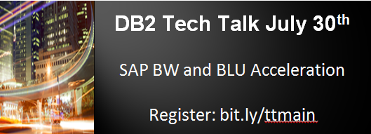 ITAutoNews's tweet photo. Now in replay: DB2 Tech Talk , Using SAP BW and #ibmblu together. Listen: http://t.co/ALDNih8arP http://t.co/5piFuaDBVF