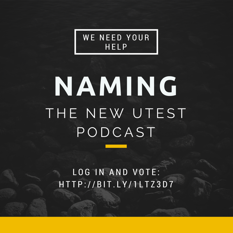 uTest's tweet photo. We need your help naming our #softwaretesting podcast! Log in &amp; vote: http://t.co/TGlBZOoZwe http://t.co/q4tqxMY27F