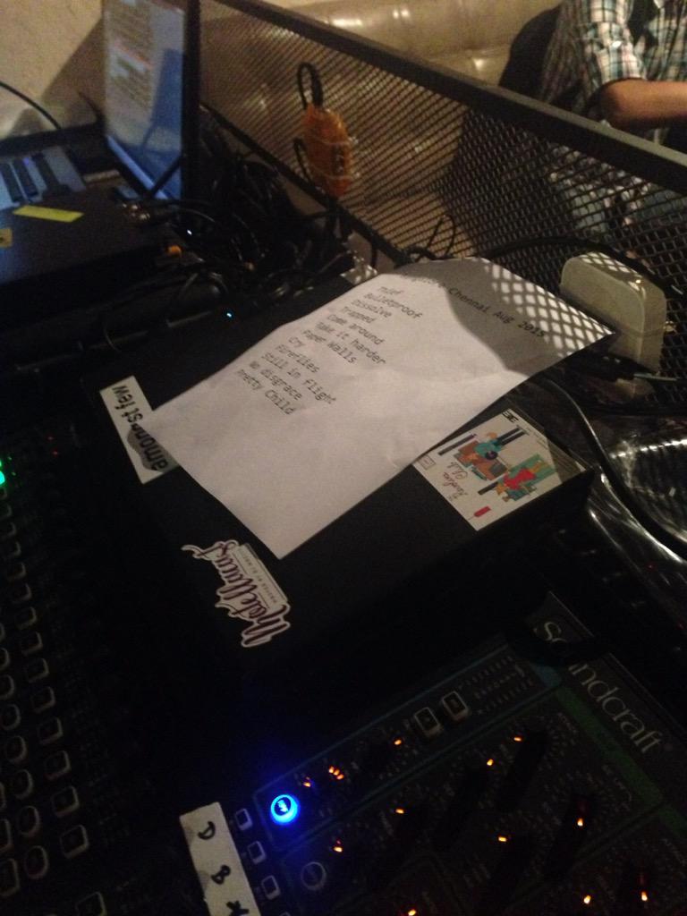 abrahammatthew's tweet image. Indus Creed set list. #music #bangalore #hummingtree @The_HummingTree @IndusCreedNow