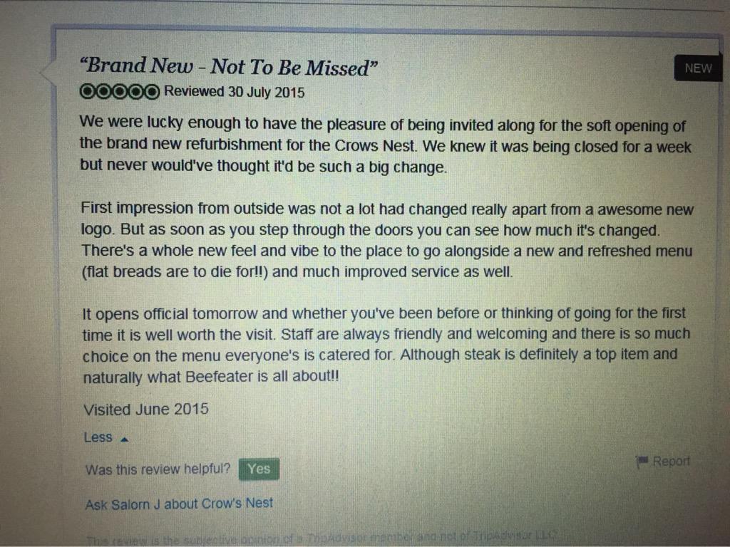 <a href="/WeAreSUGM/">WeAreSUGM</a> Day 2 for Team Crows Nest &amp; they're smashing it 🎉Picture perfect food and 2 great reviews #mainingredient