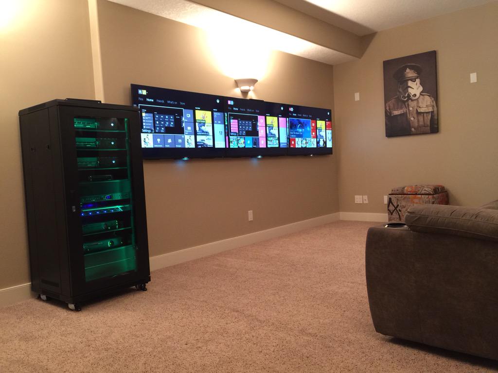 ProgressiveHA's tweet image. Just finished this cool #Xbox Gaming Room. Powered by @RTICorp @Sony @KeyDigitalHQ @Xbox @panamax #liveinstall #yyc