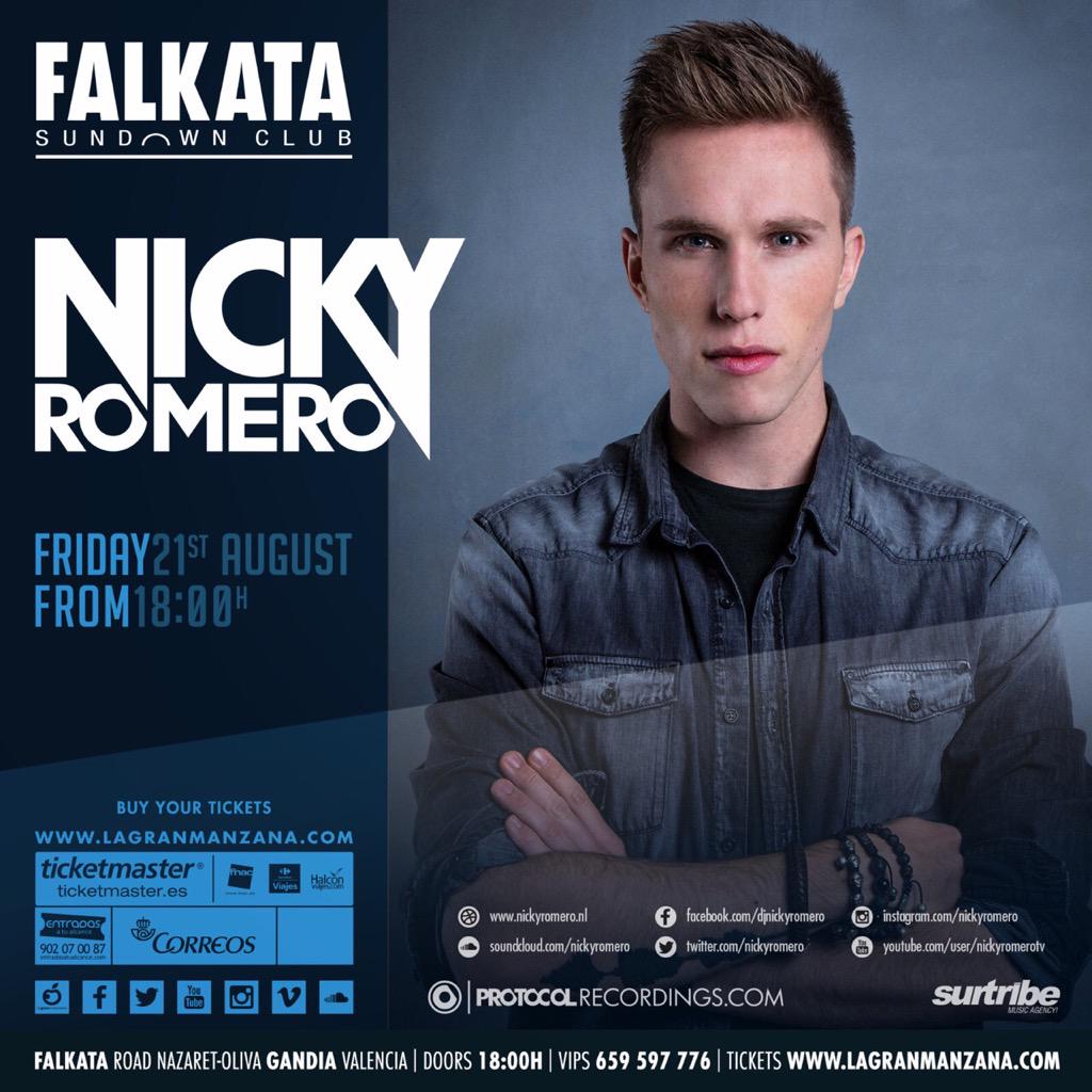 FalkataGandia's tweet photo. Ultima hora!!! Confirmado Viernes 21 de Agosto @nickyromero en @FalkataGandia @FALKATASUNDOWN http://t.co/RVekyl7R9T