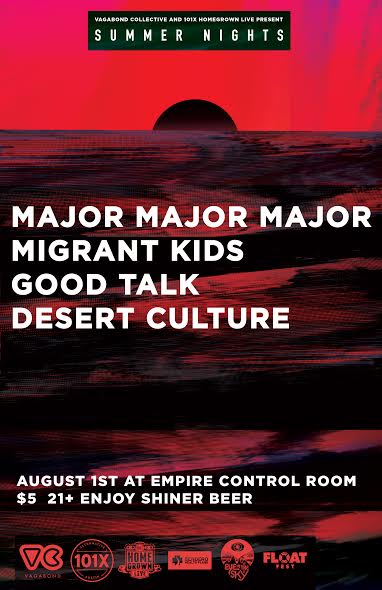 Kick off August right with @majorx3music @migrantkids &amp; more tomorrow at Empire! $5 at the door.