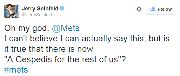 espn's tweet image. It's true, @JerrySeinfeld.