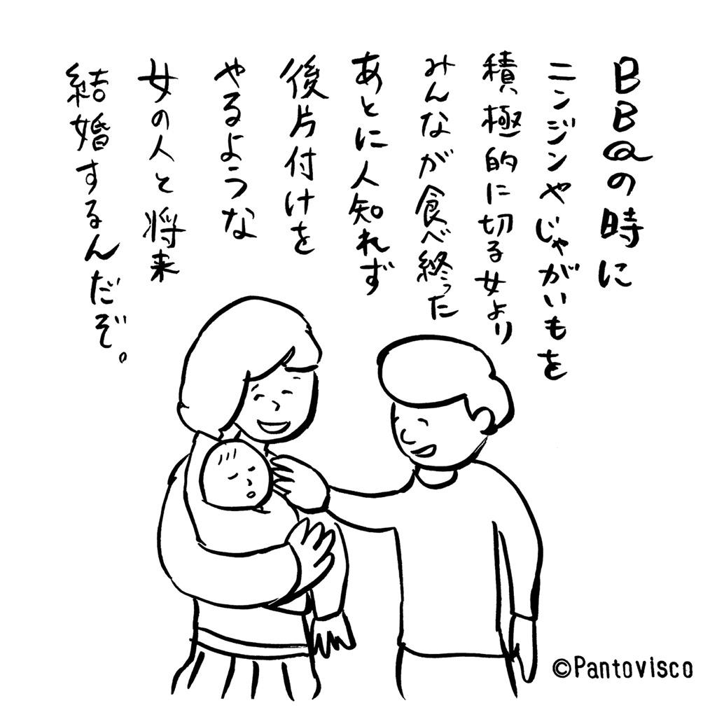 パントビスコ בטוויטר 1コマ漫画 結婚相手 一例です 1コマ漫画 絵 イラスト シュール アート まんが 刷り込み 赤ちゃん なでなで 教育 片付け 後片付け 結婚相手 結婚 Bbq バーベキュー 子供 こども Http T Co Hpce0plcqt