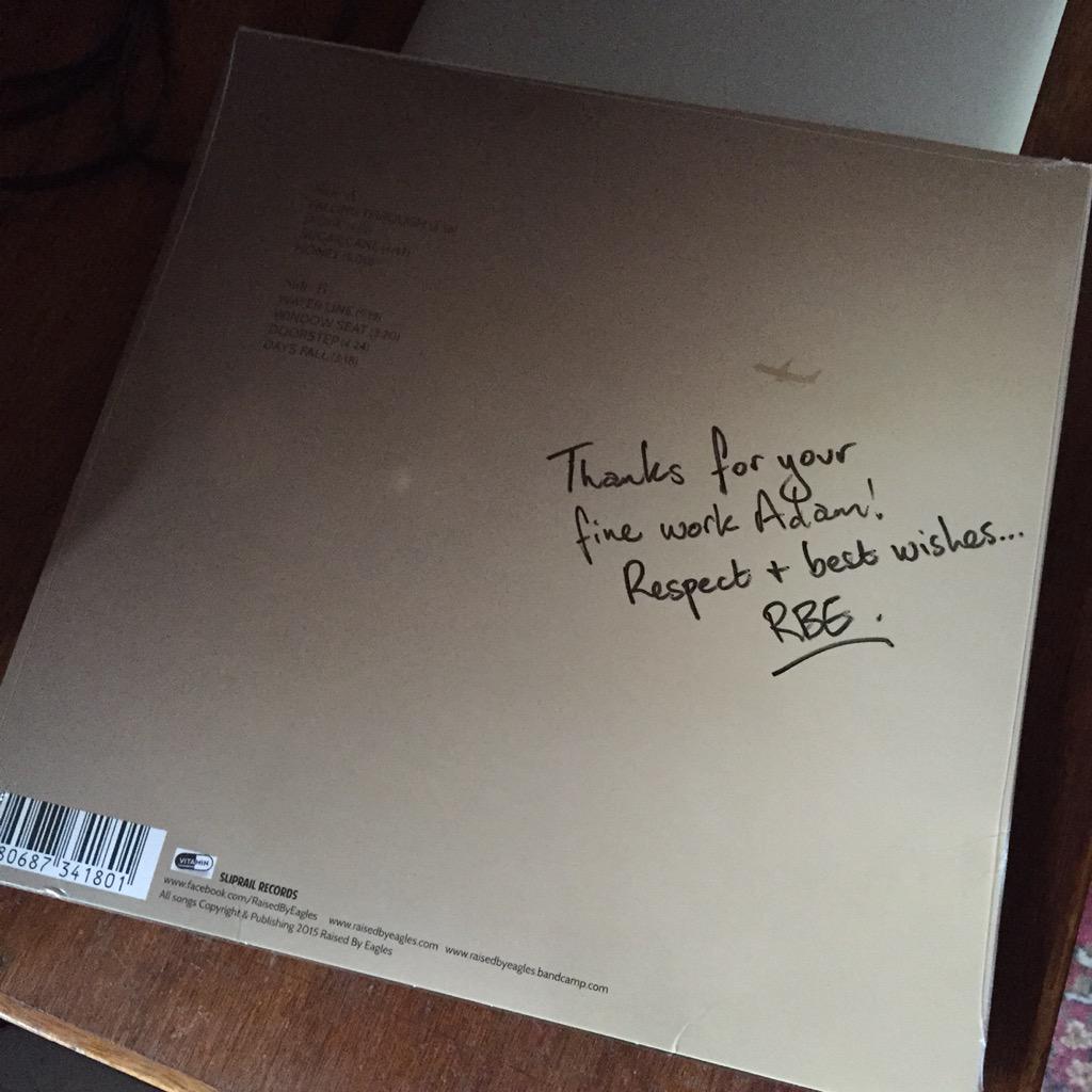 Adam_Dempsey's tweet photo. Thanks for your fine album, @raisedbyeagles. Respect to the music makers. #12inchLP http://t.co/wy5cQJJI3C