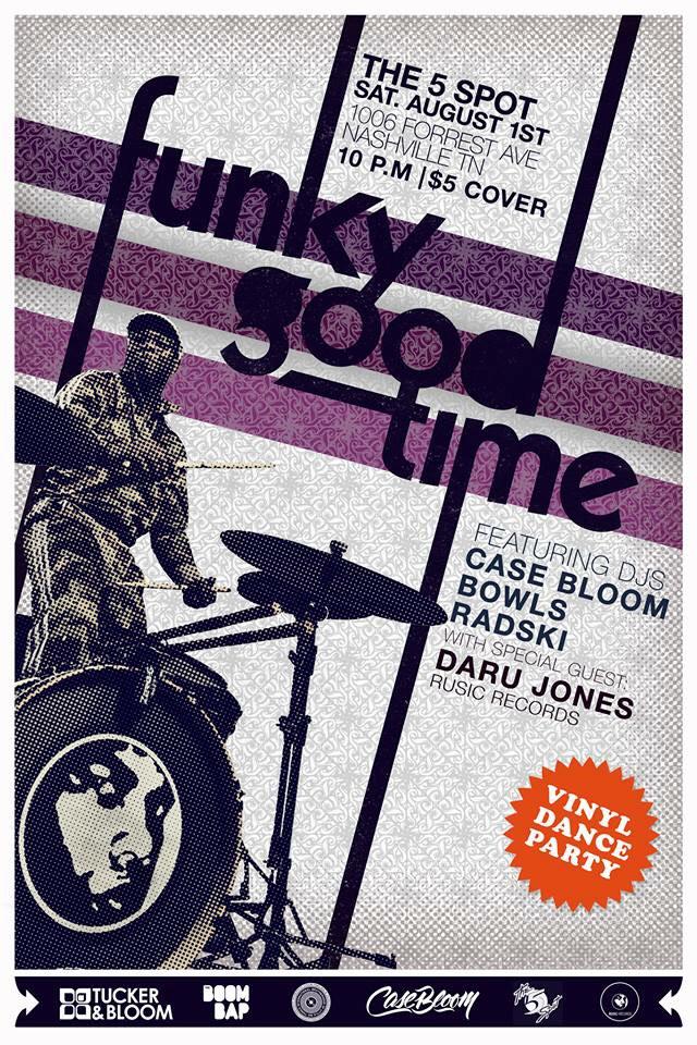 TheBoomBapLive's tweet image. Nashville! Check out our sister party #FUNKYGOODTIME @ The5Spot tomorrow night! W/ @casebloom @Bowls615 &amp;amp; @darujones📣