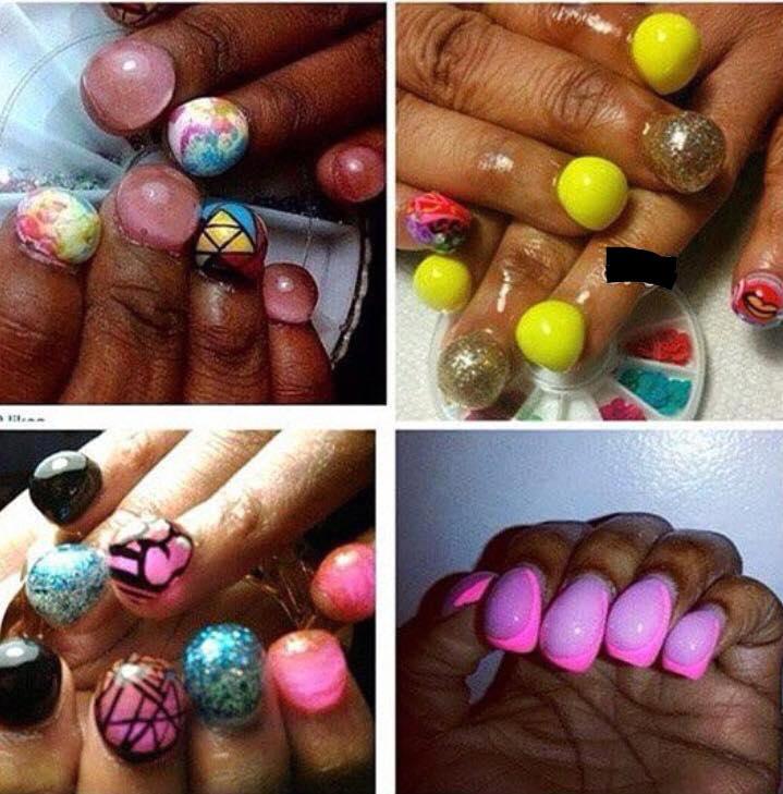 iMoanAyePapi's tweet photo. If I see any female with these types of nails.. Imma kick you in your vagina and punch you in your throat http://t.co/xlxOf4bGpc