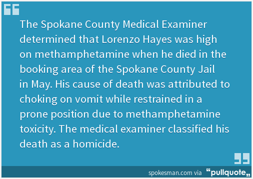 LilMissFactFace's tweet photo. @thecounted Restrained inmate choked on own vomit #LorenzoHayes #Spokane http://t.co/UIi00r6hFP http://t.co/BalCybFX5F