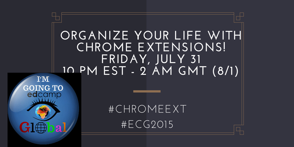AmyHeavin's tweet image. Join me in 1 hour for @edcampGlobal as we chat about Chrome Ext! #ChromeExt #ecg2015 #INeLearn #leadupchat #gafechat