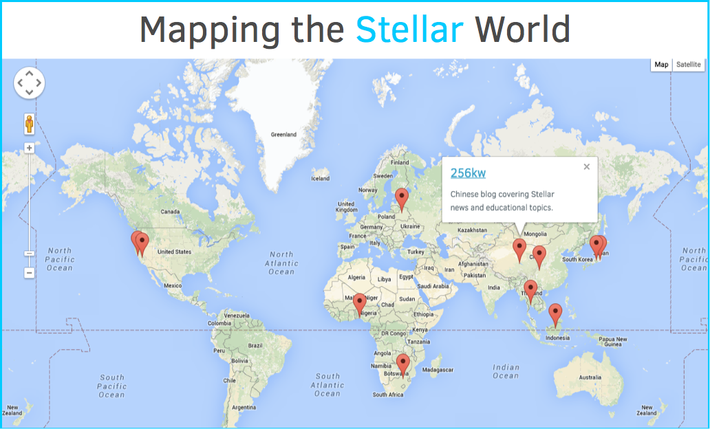 StellarOrg's tweet photo. Explore a new interactive visualization of Stellar communities &amp; projects around the world. 🌎
https://t.co/T0SWDJtPRP http://t.co/iuMRjZAg5O