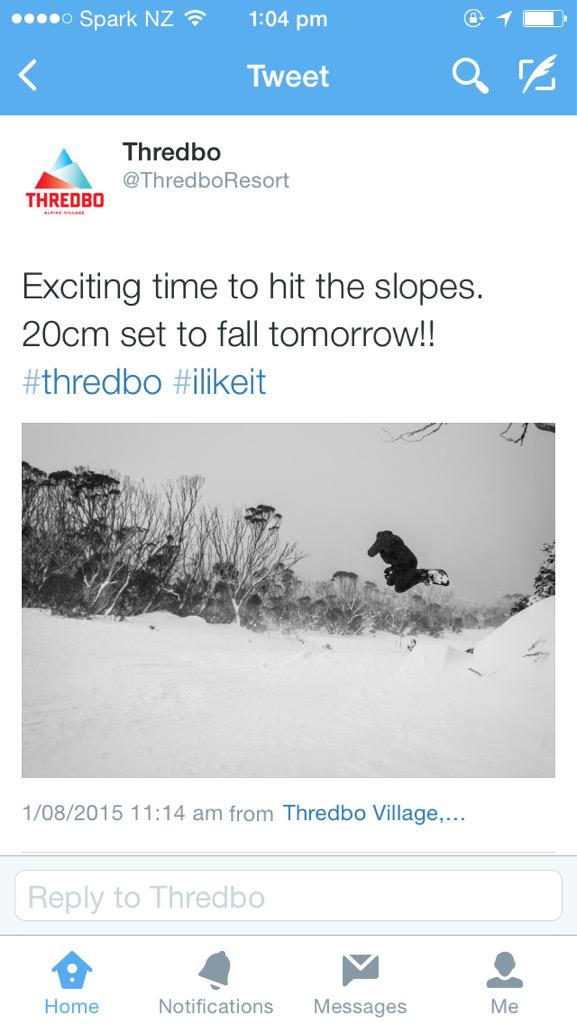 kmacca6060's tweet photo. @ThredboResort lovingthis only 6 Days till annual #epicsnowknd @kathrynshort @joelbaines1 @frenchj82 @benpaddlejones http://t.co/d2uPUKAAER