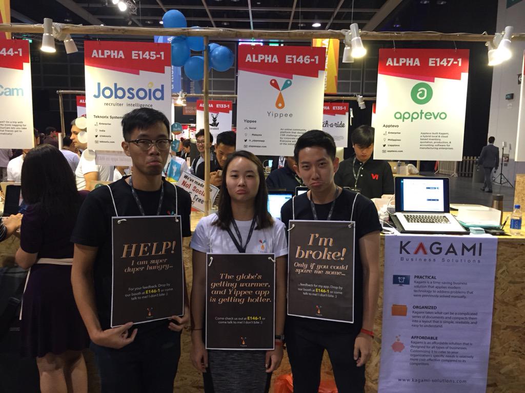 _yippeeapp's tweet photo. It's tough working on a startup, why don't you visit these poor people and show them some support? #yippee #RISEConf http://t.co/YBxOF19nWT