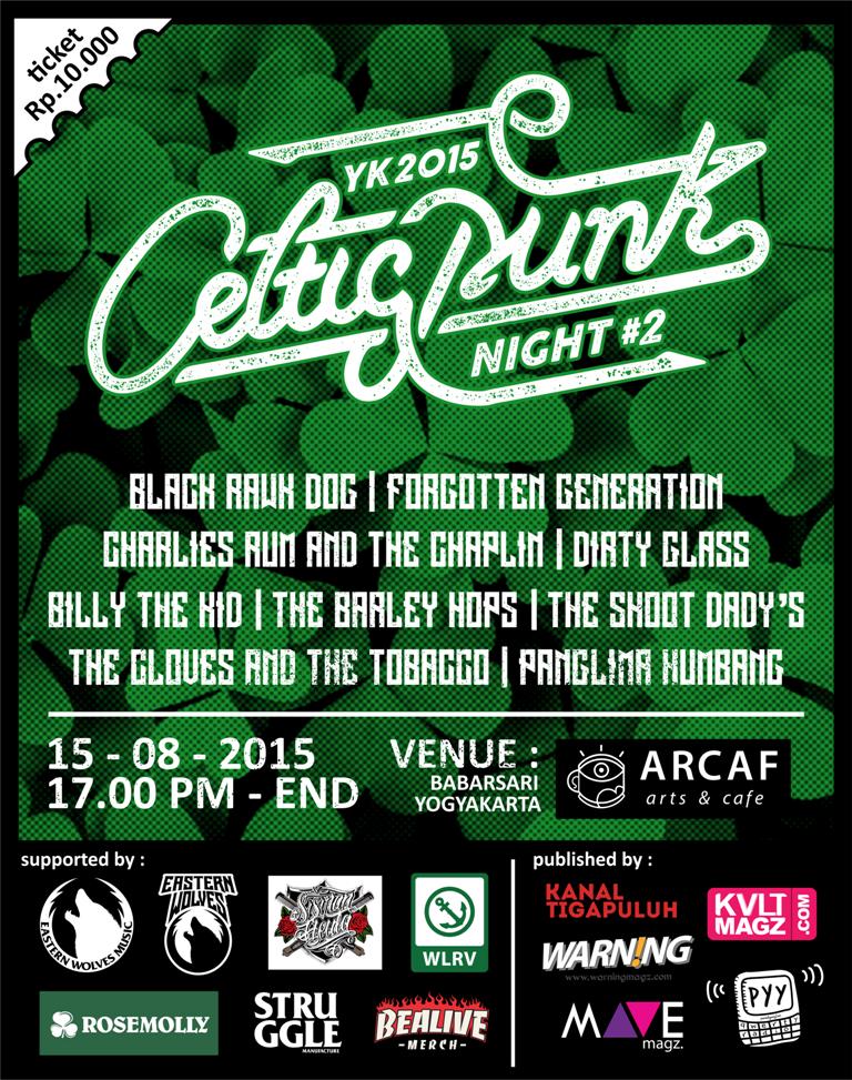 15/8 Celtic Punk Night #2 w/ @dirtyglassyk <a href="/TCATT_YK/">TheCloves&TheTobacco</a> <a href="/blackrawkdog/">Black Rawk Dog</a> <a href="/CharliesRum_SBY/">C.R.n.T.C</a> <a href="/FG_Official/">Forgotten Generation</a> dll @ Arcaf Cafe 10K