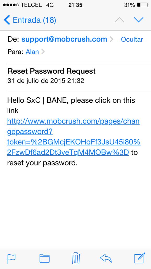 SxCBANE's tweet photo. @mobcrush I forgot my pw, but I can't reset it the link it says servers down on safari when click on it http://t.co/jWfDoEOSQd