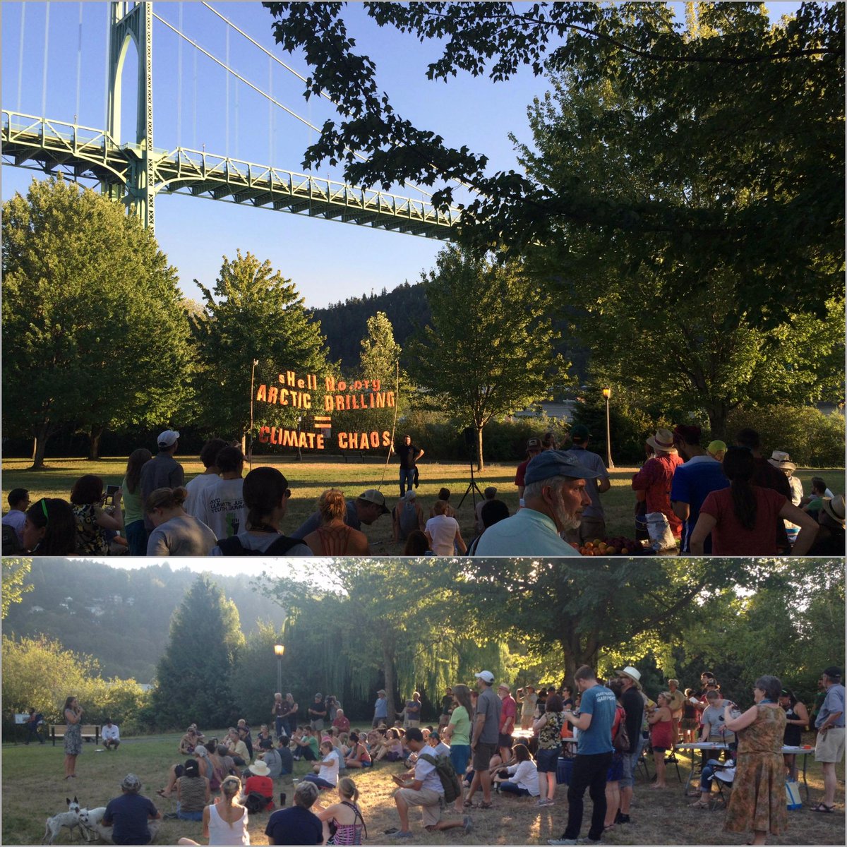 freedomgirl2011's tweet image. Happening now: #ShellNo supporters gathering in Portland to send a big thx to @greenpeaceusa, #ShellNoPDX activists