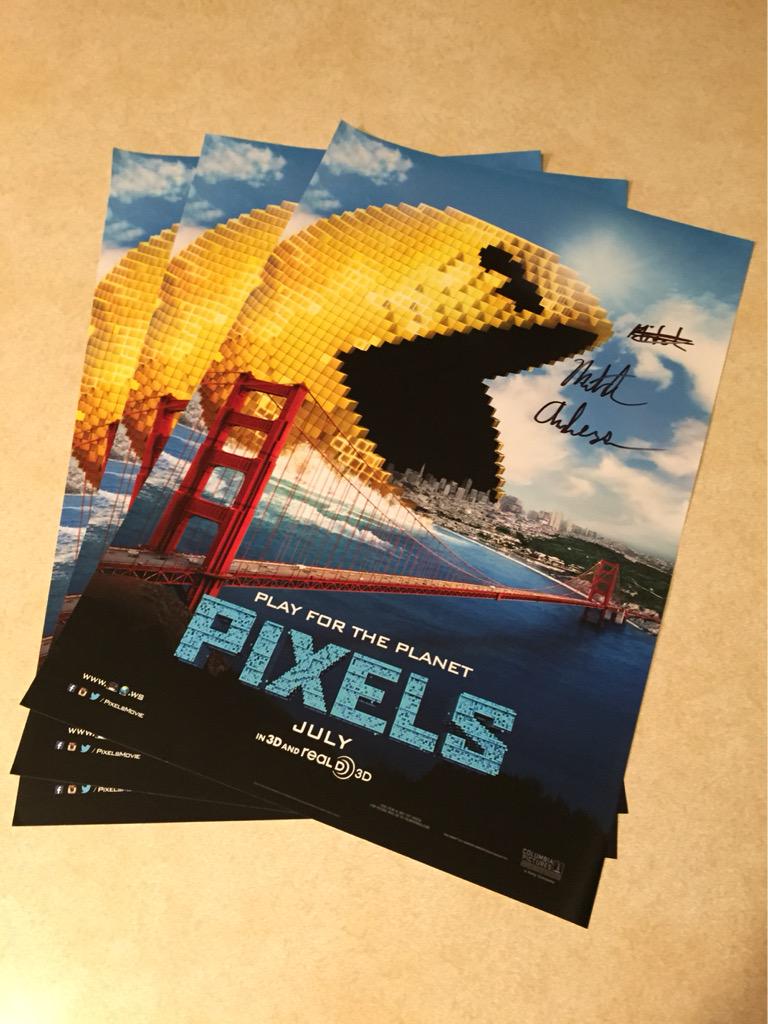 MitchFAnderson's tweet photo. RT to win 1 of 3 PIXELS lobby posters signed by me, Mitch F. Anderson! http://t.co/MeBEUgEKYu
