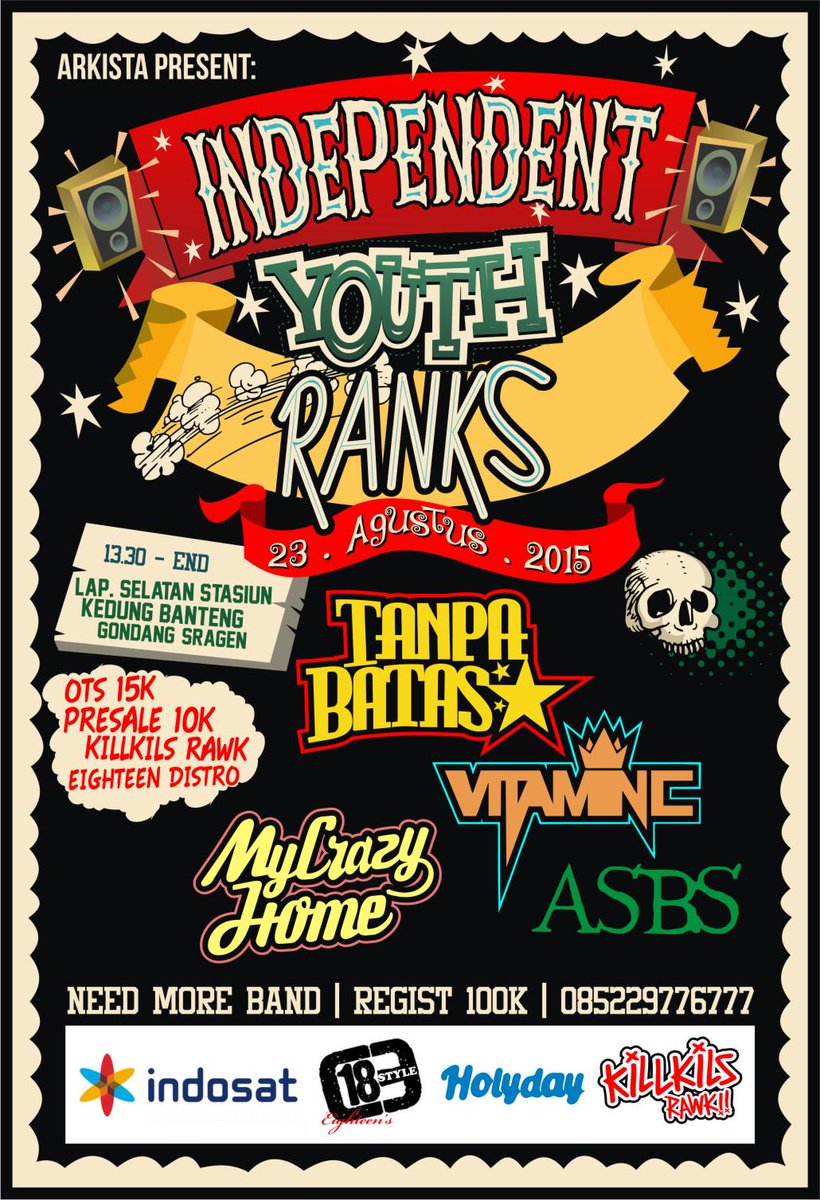 kill_kils's tweet image. INDEPENDENT YOUTH RANKS !!!
23-AGUSTUS-2015
Dapatkan Presalenya di Store kita :D