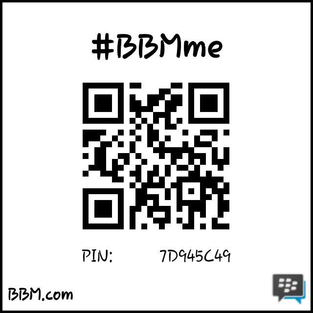 #BBMme PIN: 7D945C49
pin.bbm.com/7D945C49