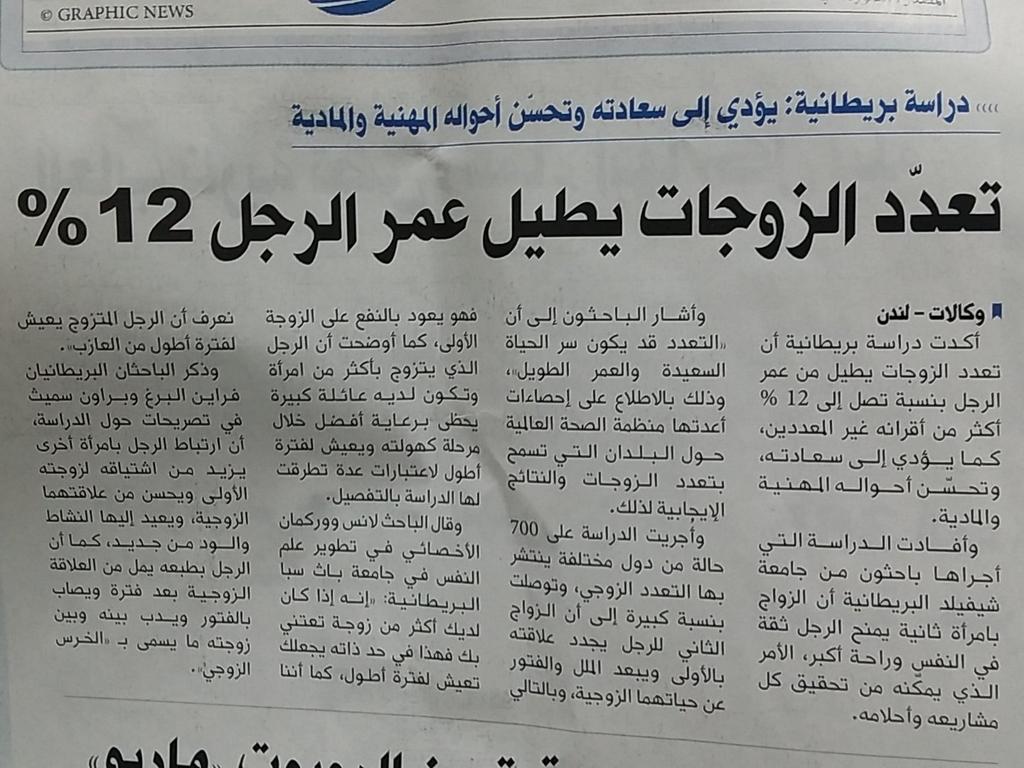 فعلا اثبتت جريدة اليوم انها اشجع صحيفه وطنيه لنشر مثل هذا الخبر
عموما الاعمار بيد الله