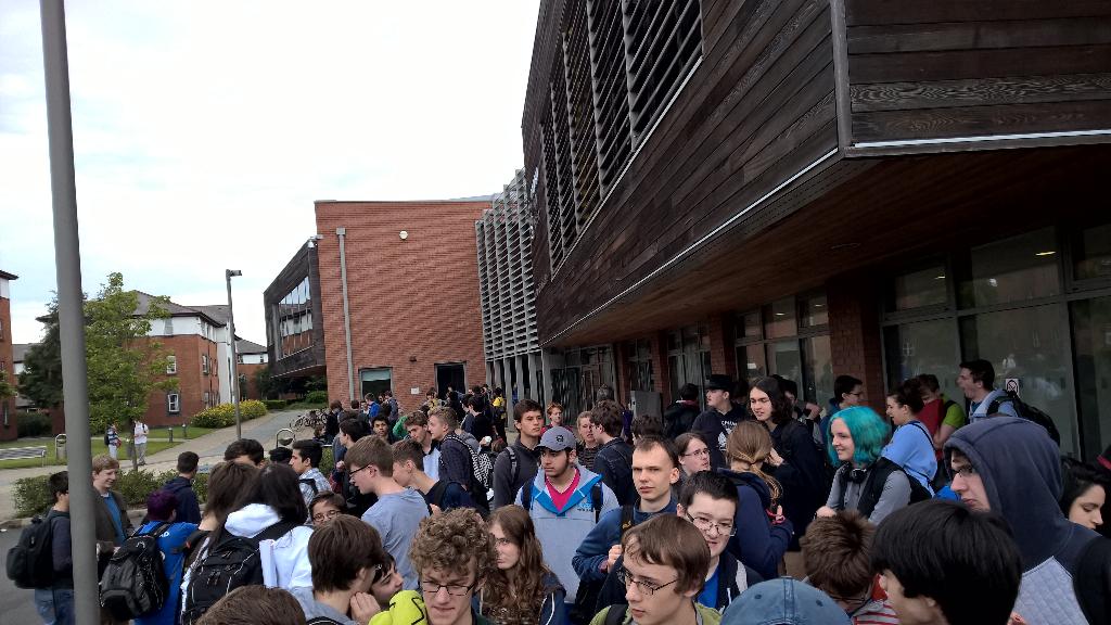 ReadingYRS's tweet photo. We survived the night! Now waiting for a bus, &amp; everyone just wants to get back for the WiFi. #YRS2015 #FoC2015 http://t.co/gUdnhNXhGS