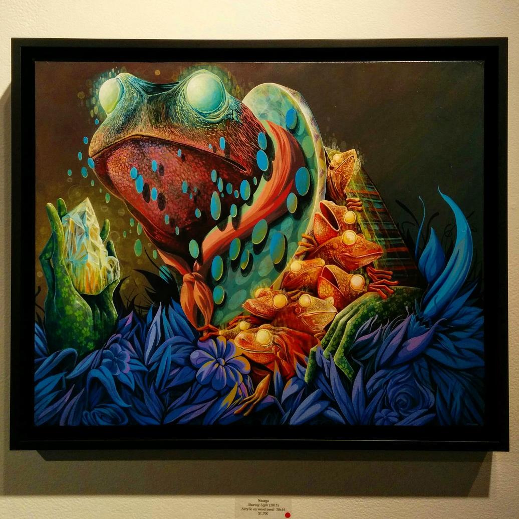 jolenelaiart's tweet image. Hypnotoads! &apos;Sharing Light&apos;, new #painting by @NoseGo #thinkspacegallery #yisgoodwin #art #alonginfiniteriver