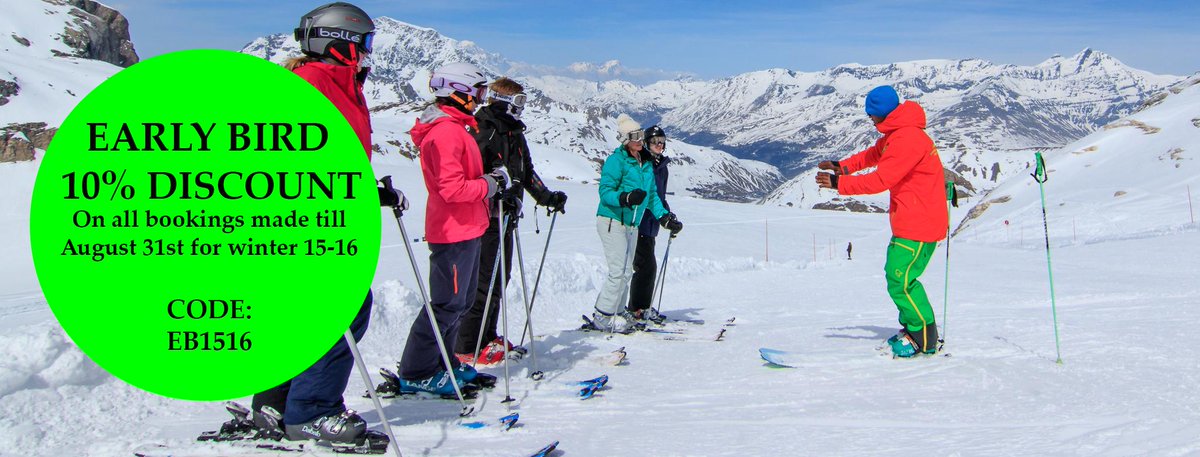 Ready for #winter? Early Bird Discount on all reservations for 15-16! #Tignes #winteriscoming #ski